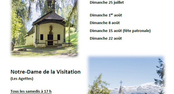 Programme des messes estivales